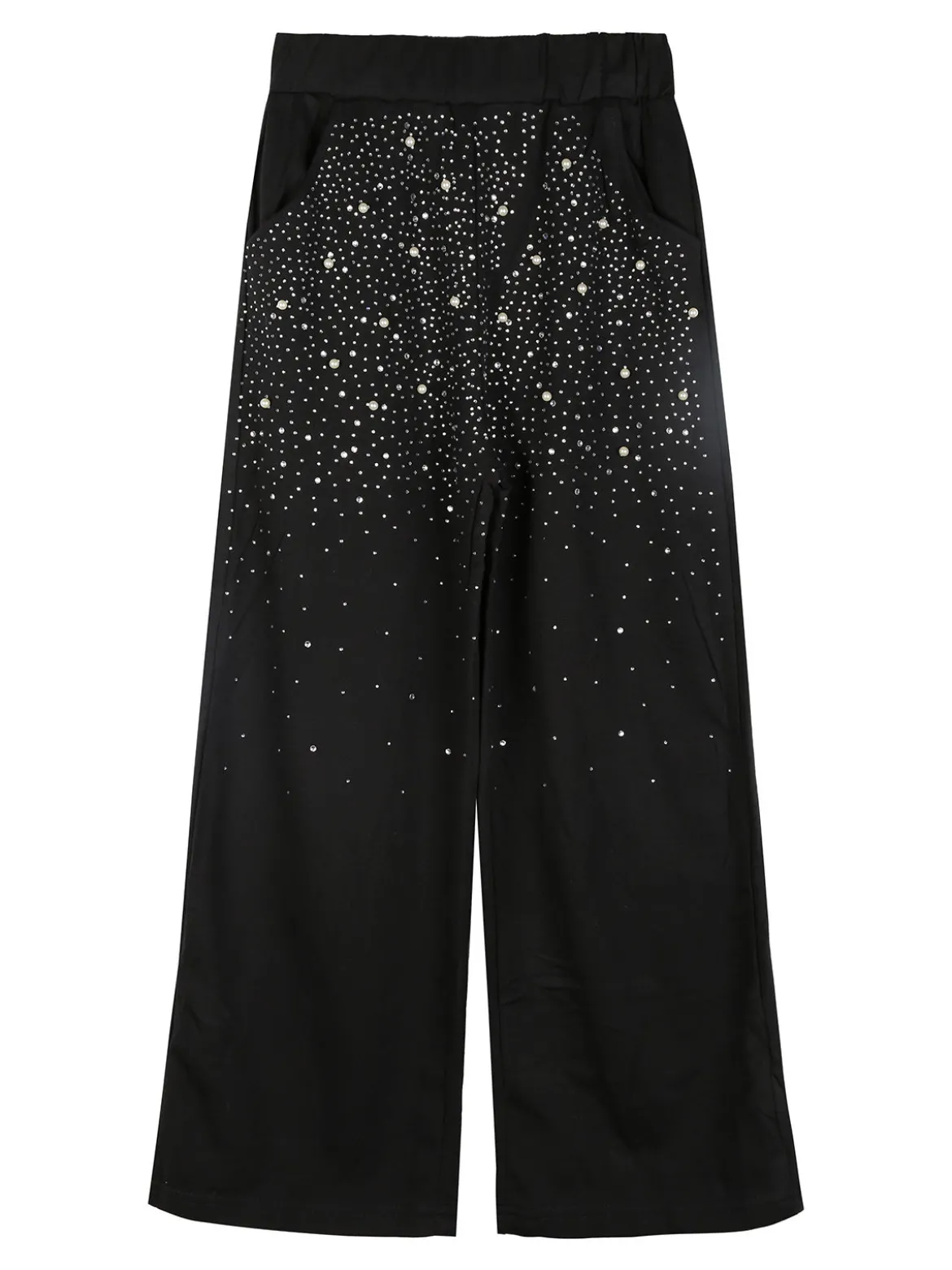 Miss Brum Completo tuta 2 pezzi da bambina con perle e strass - nero