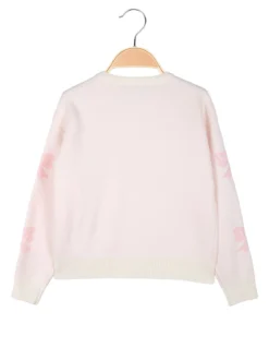 Miss Brum Maglione girocollo da bambina con strass - rosa