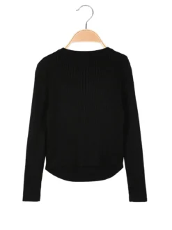 Miss Brum Pullover da bambina in maglia con girocollo di strass