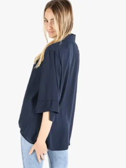 Miss E Co Camicia da donna oversize a maniche corte LINEA CURVY