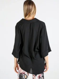 Miss E Co Camicia da donna oversize a maniche corte linea curvy