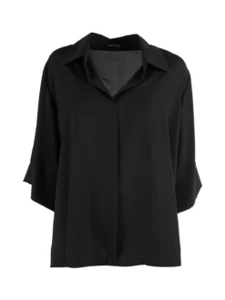 Miss E Co Camicia da donna oversize a maniche corte linea curvy