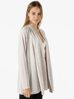 Miss E Co Cardigan donna aperto linea curvy - beige