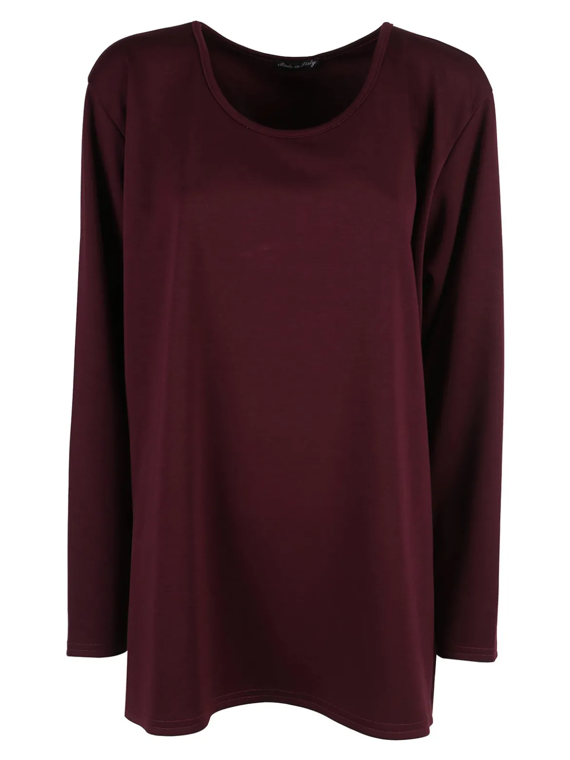 Miss E Co Maglia donna con spalline imbottite linea curvy - bordeaux