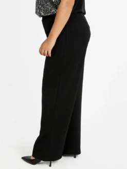 Miss E Co Pantaloni donna a gamba larga linea curvy - nero
