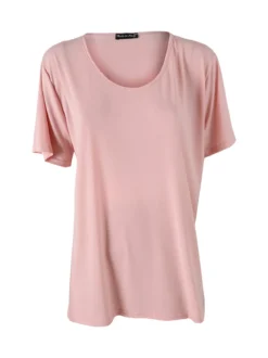 Miss E Co Set donna 2 pezzi con cardigan floreale e t-shirt in viscosa linea curvy - rosa