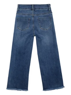 Miss & Girl Jeans da bambina a gamba larga con strass sul finale