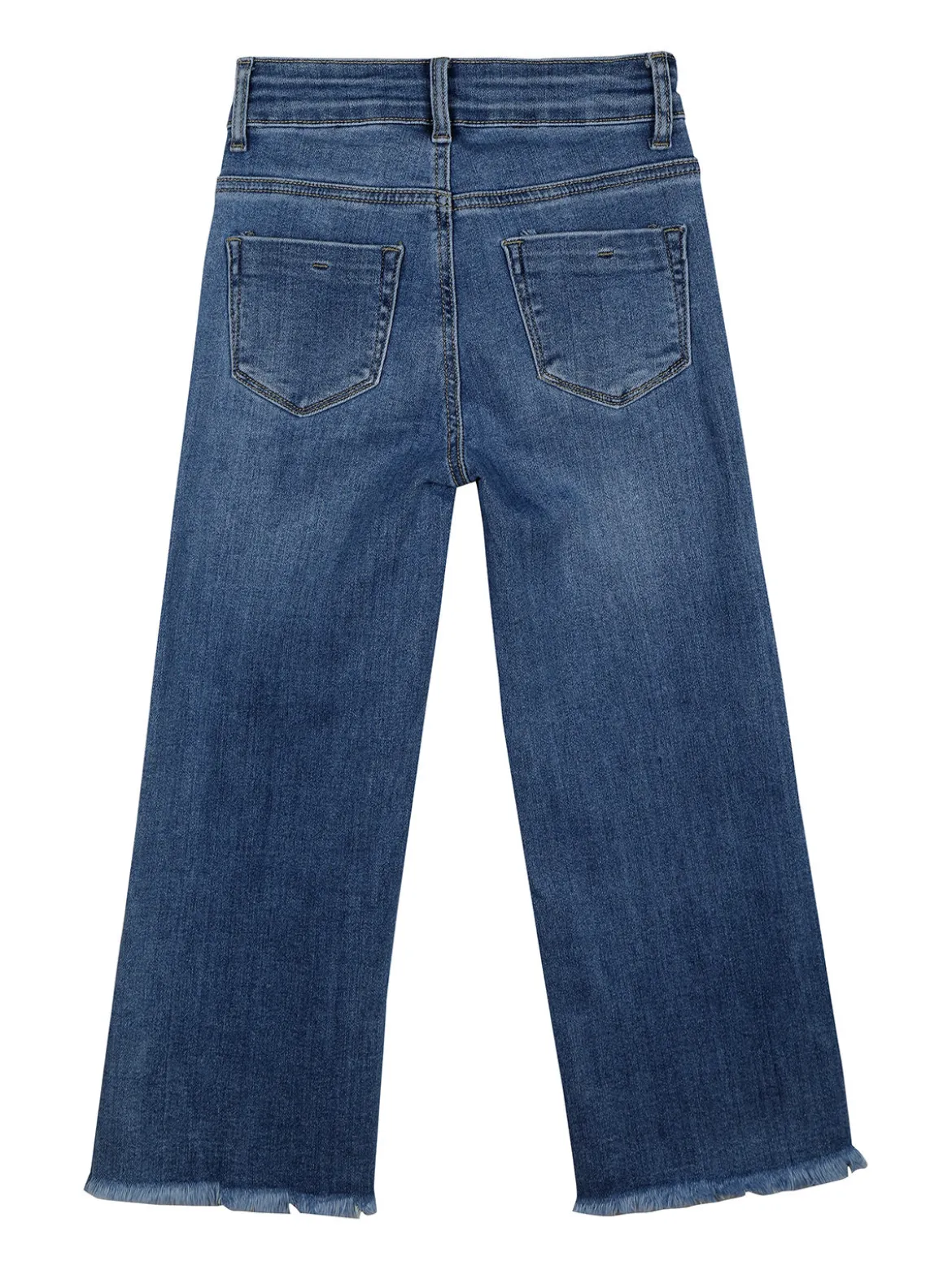 Miss & Girl Jeans da bambina a gamba larga con strass sul finale