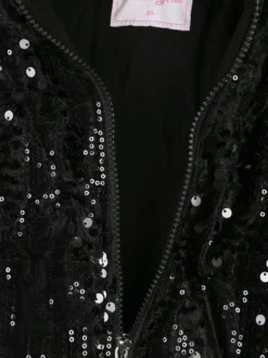 Miss & Girls Giubbotto da bambina con paillettes e cappuccio - nero