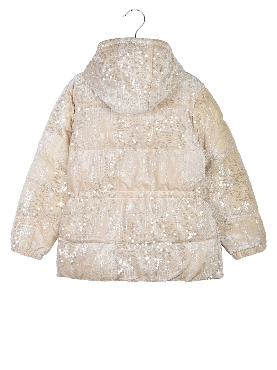 Miss & Girls Giubbotto da bambina con paillettes e cappuccio - beige