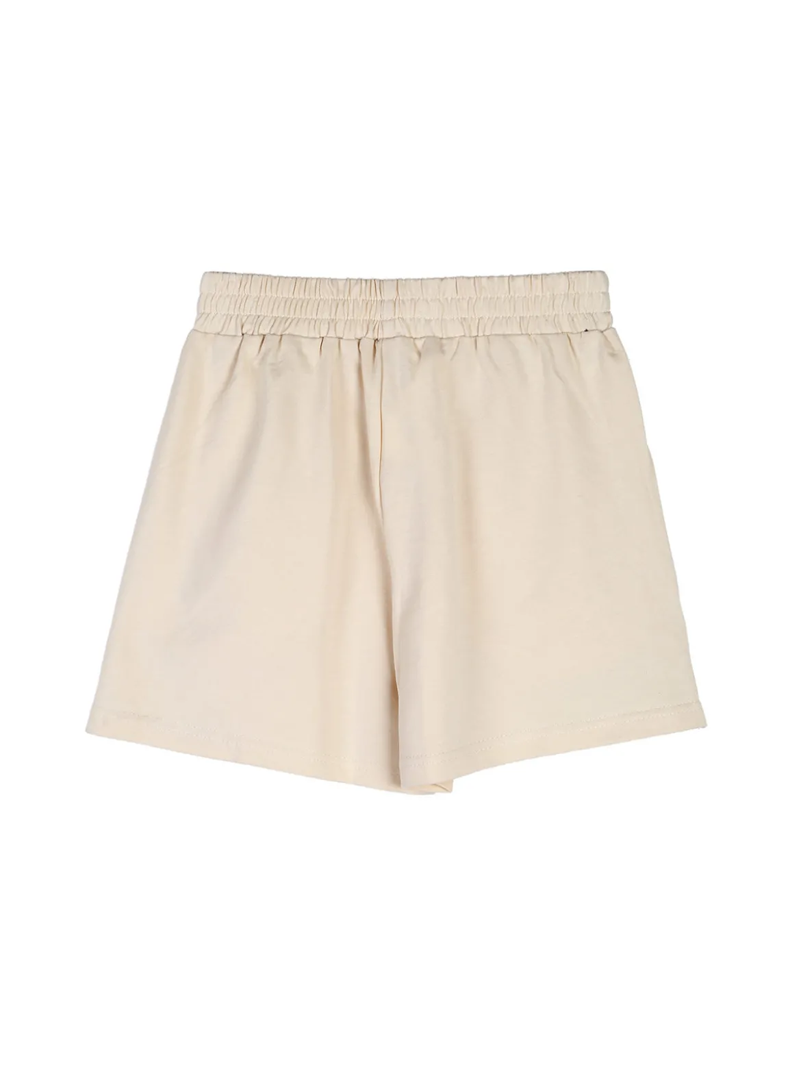 Miss Image Completo corto da ragazza con top a costine e shorts - beige