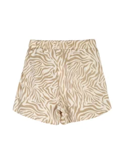 Miss Image Completo corto da ragazza in cotone con top e shorts - beige