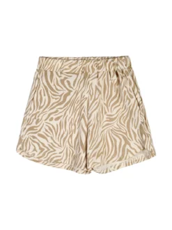 Miss Image Completo corto da ragazza in cotone con top e shorts - beige