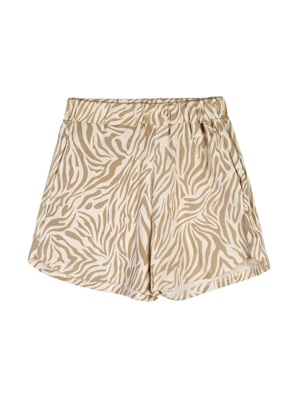 Miss Image Completo corto da ragazza in cotone con top e shorts - beige