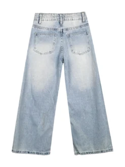 Miss Image Jeans da bambina wide leg con strass - jeans