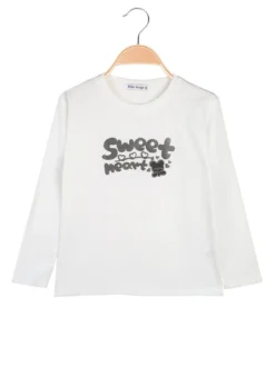 Miss Image T-shirt da bambina a maniche lunghe con stampa - bianco