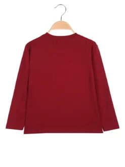 Miss Image T-shirt da bambina a maniche lunghe con stampa - bordeaux