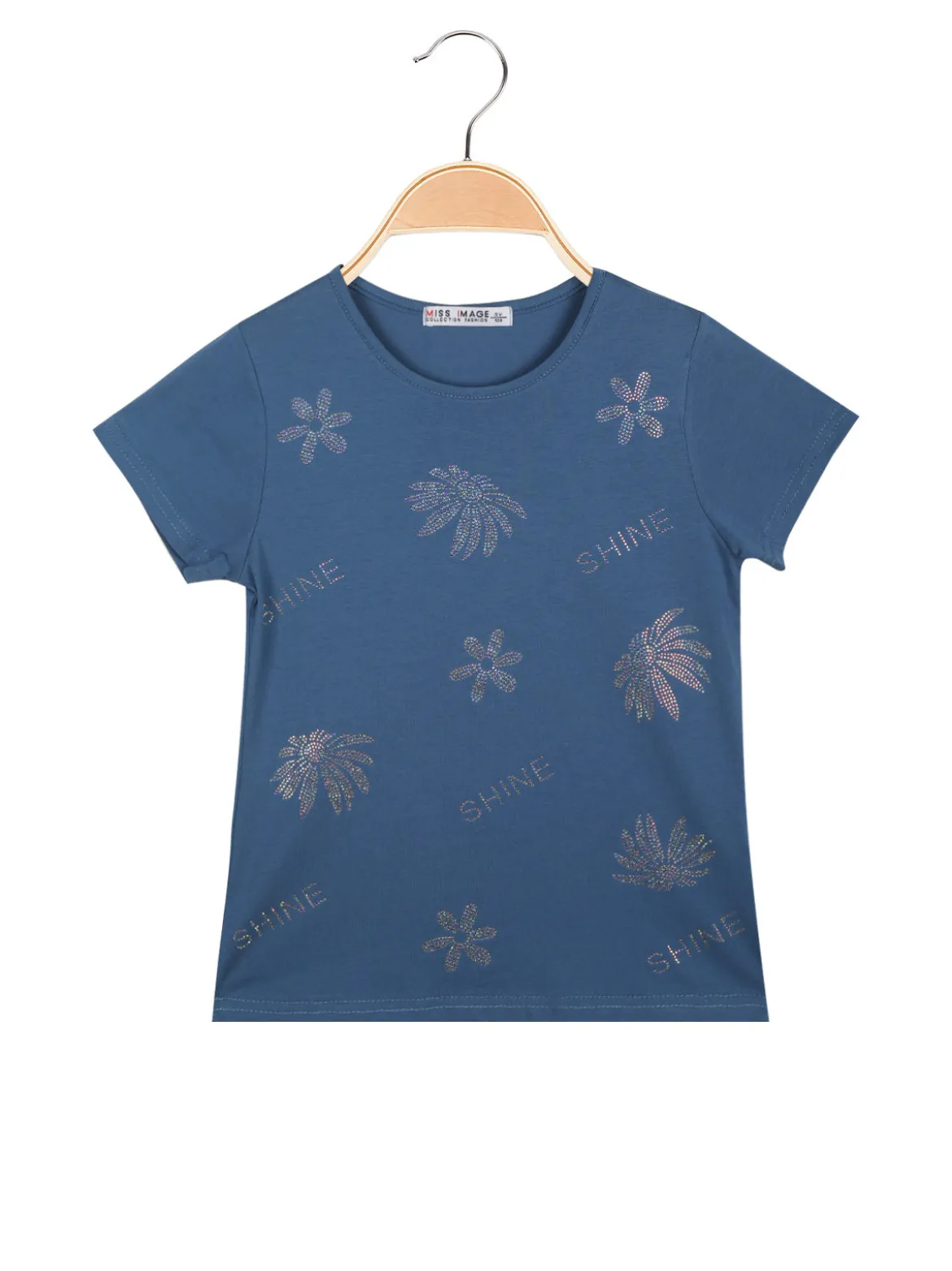Miss Image T-shirt da bambina con fiori di strass