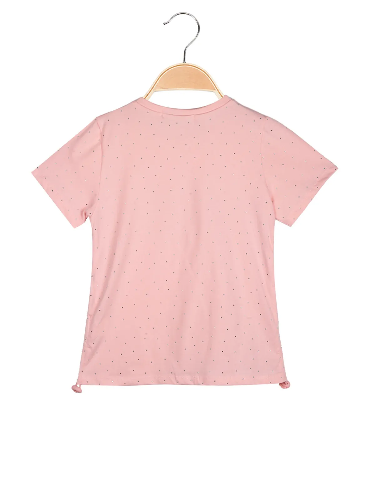 Miss Image T-shirt da bambina con strass e scritta glitter