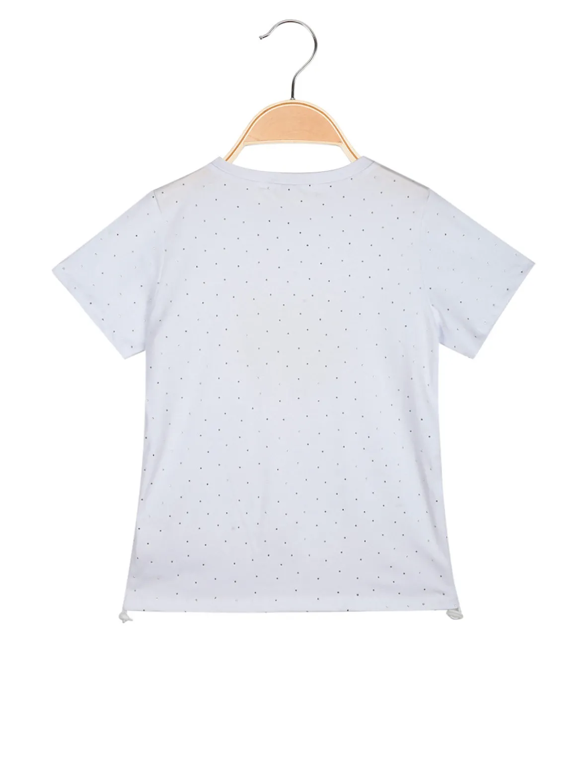 Miss Image T-shirt da bambina con strass e scritta glitter