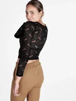 Miss Kimery Top donna in pizzo a maniche lunghe