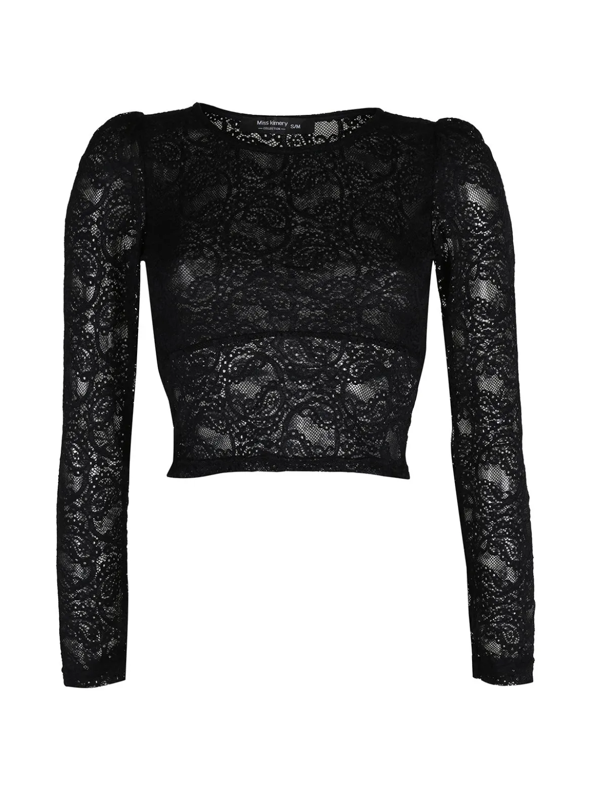 Miss Kimery Top donna in pizzo a maniche lunghe