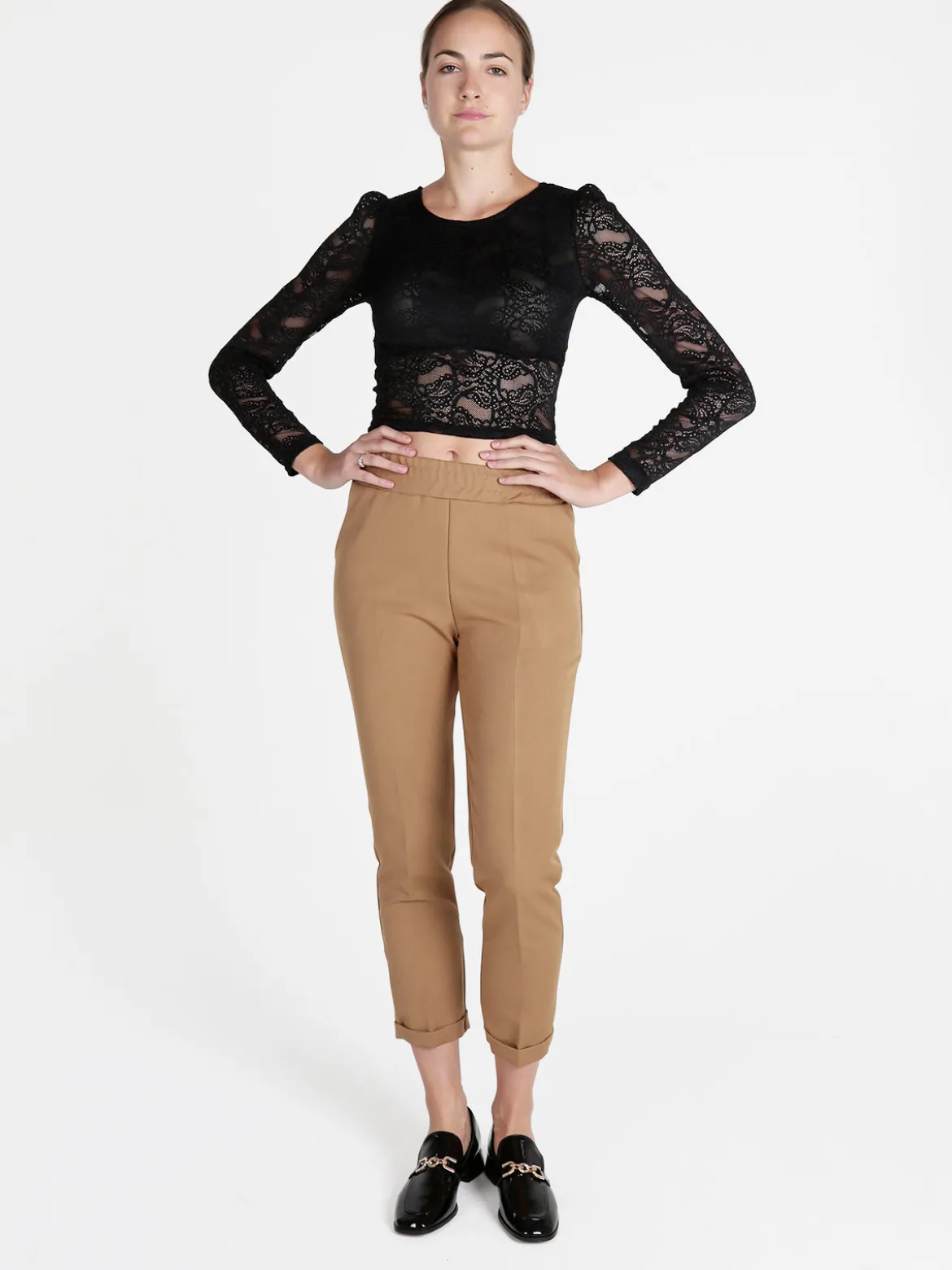 Miss Kimery Top donna in pizzo a maniche lunghe