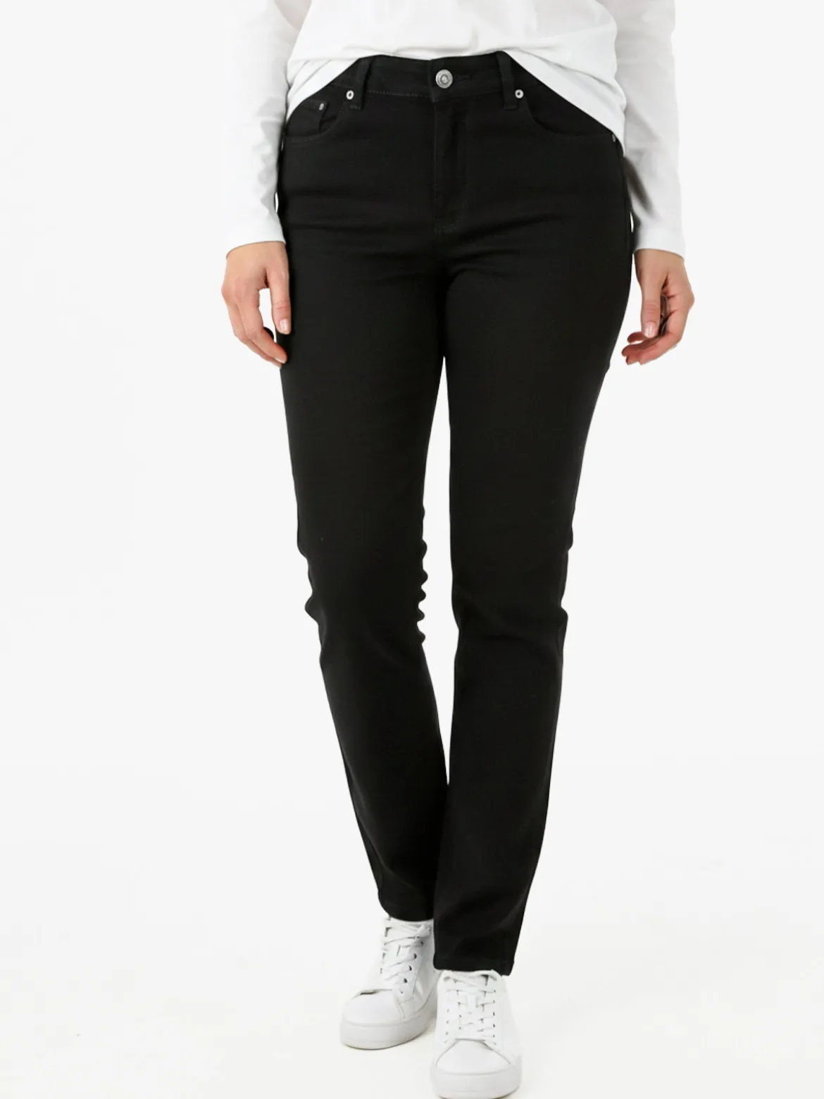 Miss Natalie Pantaloni donna jeans push-up taglie grandi - nero