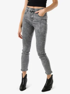 Miss & Queen Jeans da donna skinny a vita alta - grigio