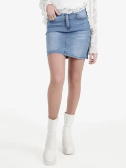 Miss Sister Gonna in jeans da donna con piccole borchie