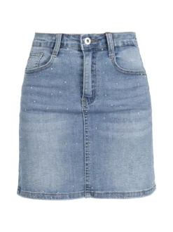 Miss Sister Gonna in jeans da donna con piccole borchie