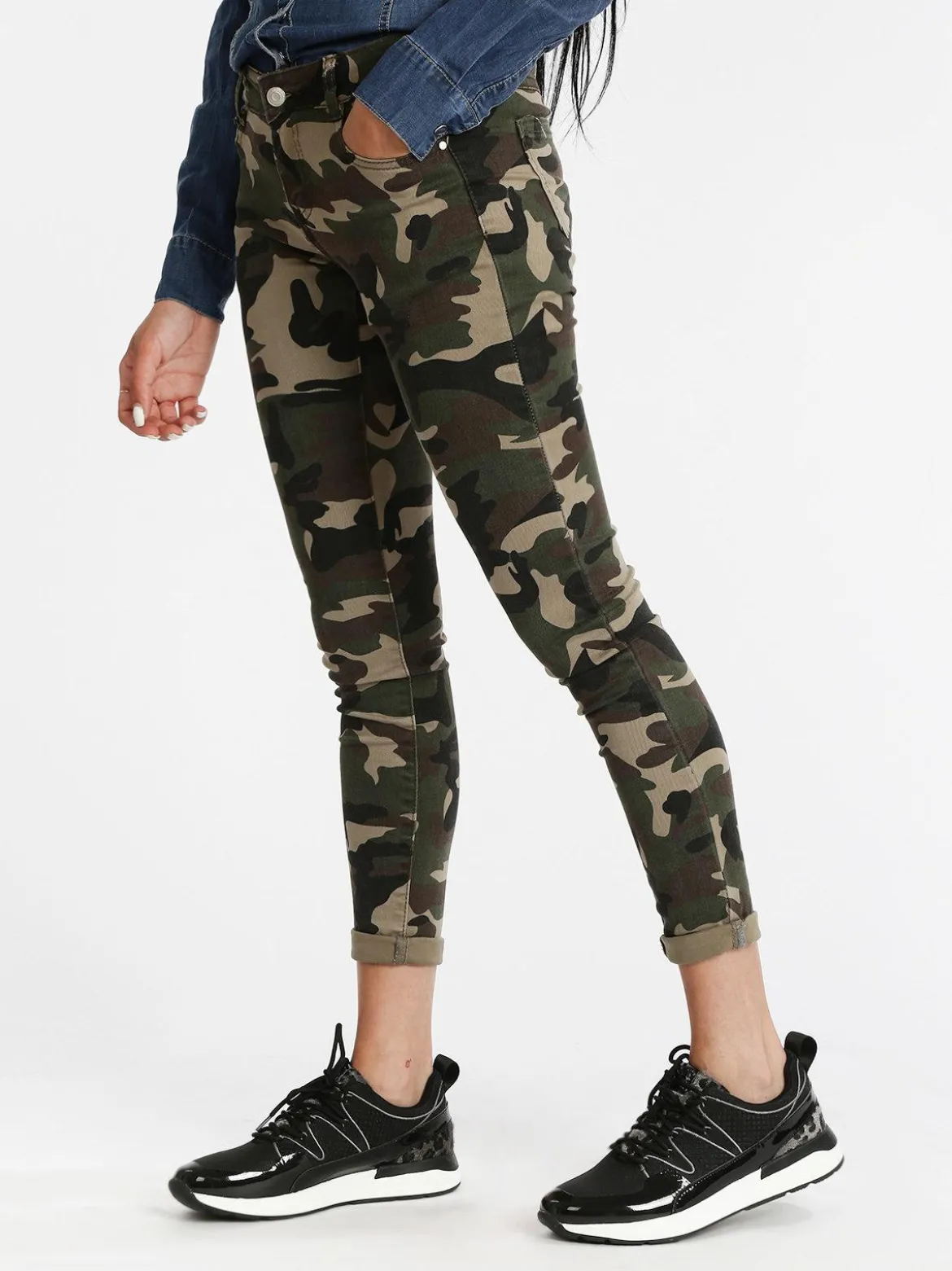 Miss Two Pantaloni donna militari slim fit