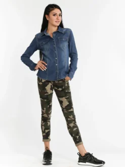 Miss Two Pantaloni donna militari slim fit