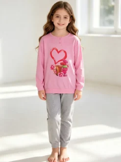 Mix'N Match Pigiama lungo in cotone bambina
