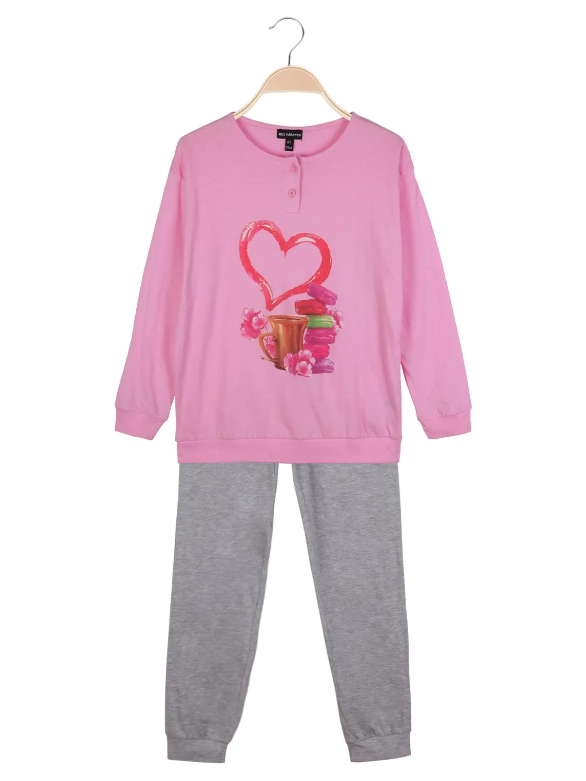 Mix'N Match Pigiama lungo in cotone bambina
