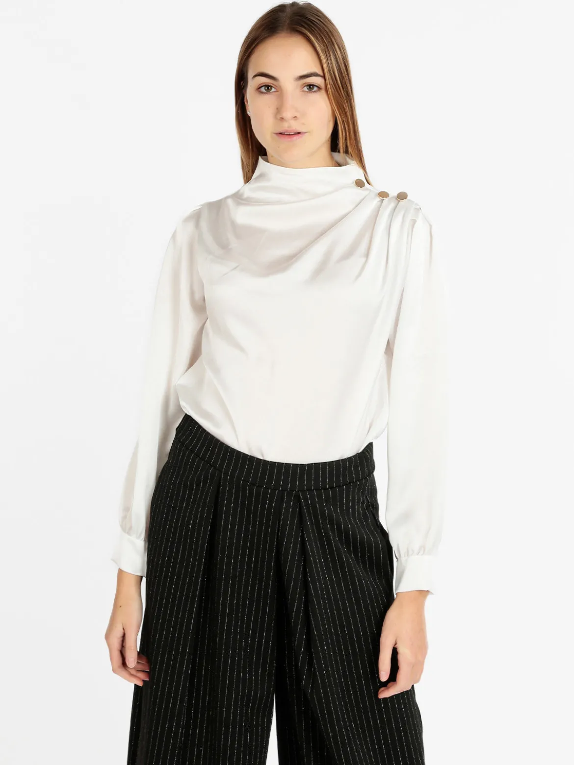 Moda Fashion Blusa in simil seta da donna