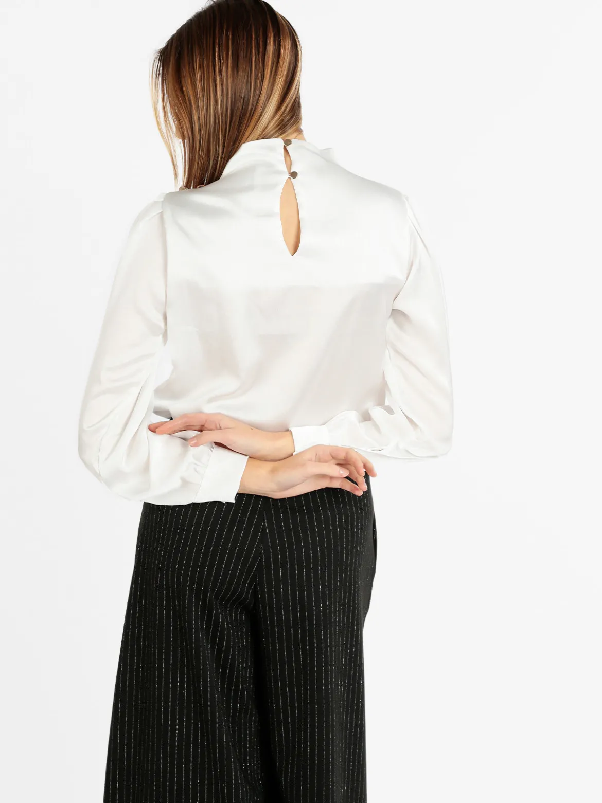 Moda Fashion Blusa in simil seta da donna