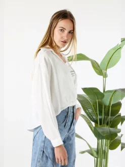 Monique Camicia donna a maniche lunghe con top in coordinato - bianco
