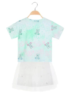 Mono Star Completo da bambina gonna in tulle + t-shirt
