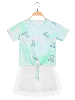 Mono Star Completo da bambina gonna in tulle + t-shirt
