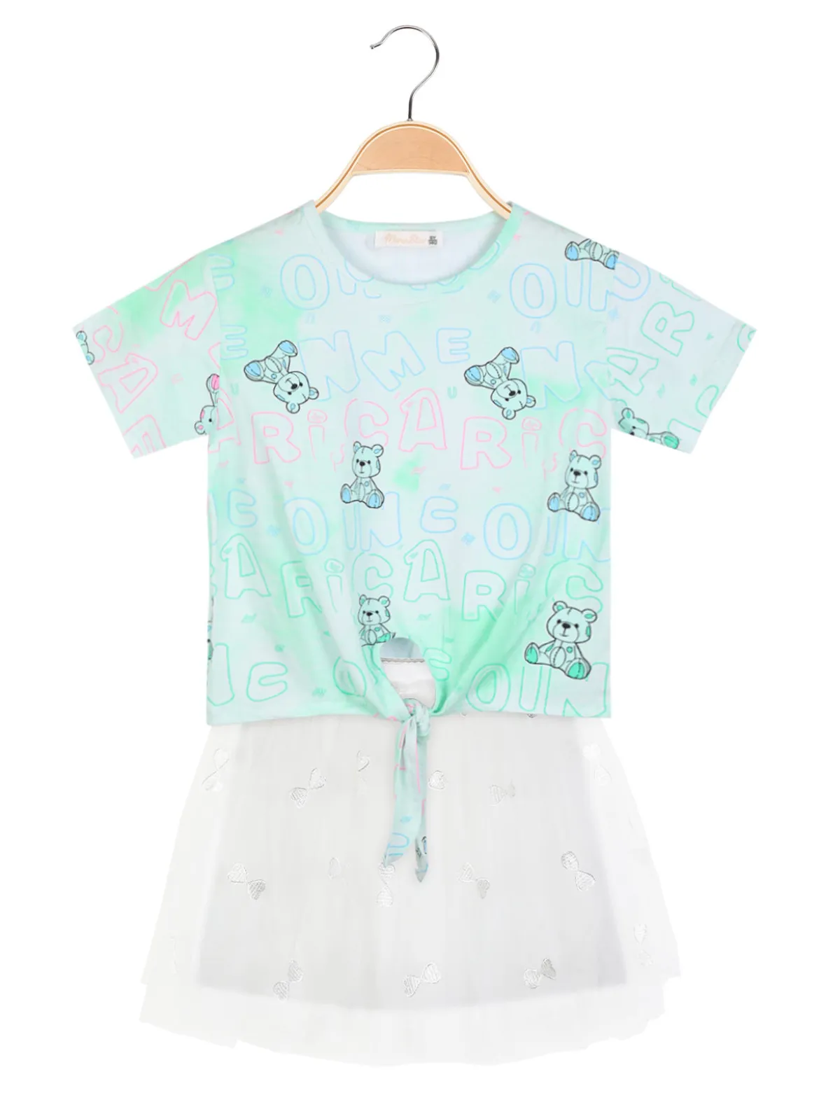 Mono Star Completo da bambina gonna in tulle + t-shirt