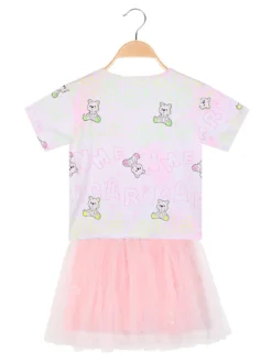 Mono Star Completo da bambina gonna in tulle + t-shirt