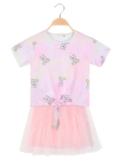 Mono Star Completo da bambina gonna in tulle + t-shirt
