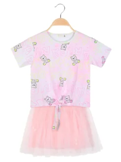 Mono Star Completo da bambina gonna in tulle + t-shirt