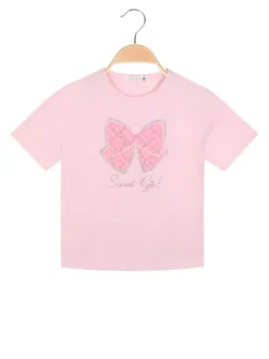 Mono Star T-shirt manica corta da bambina con strass