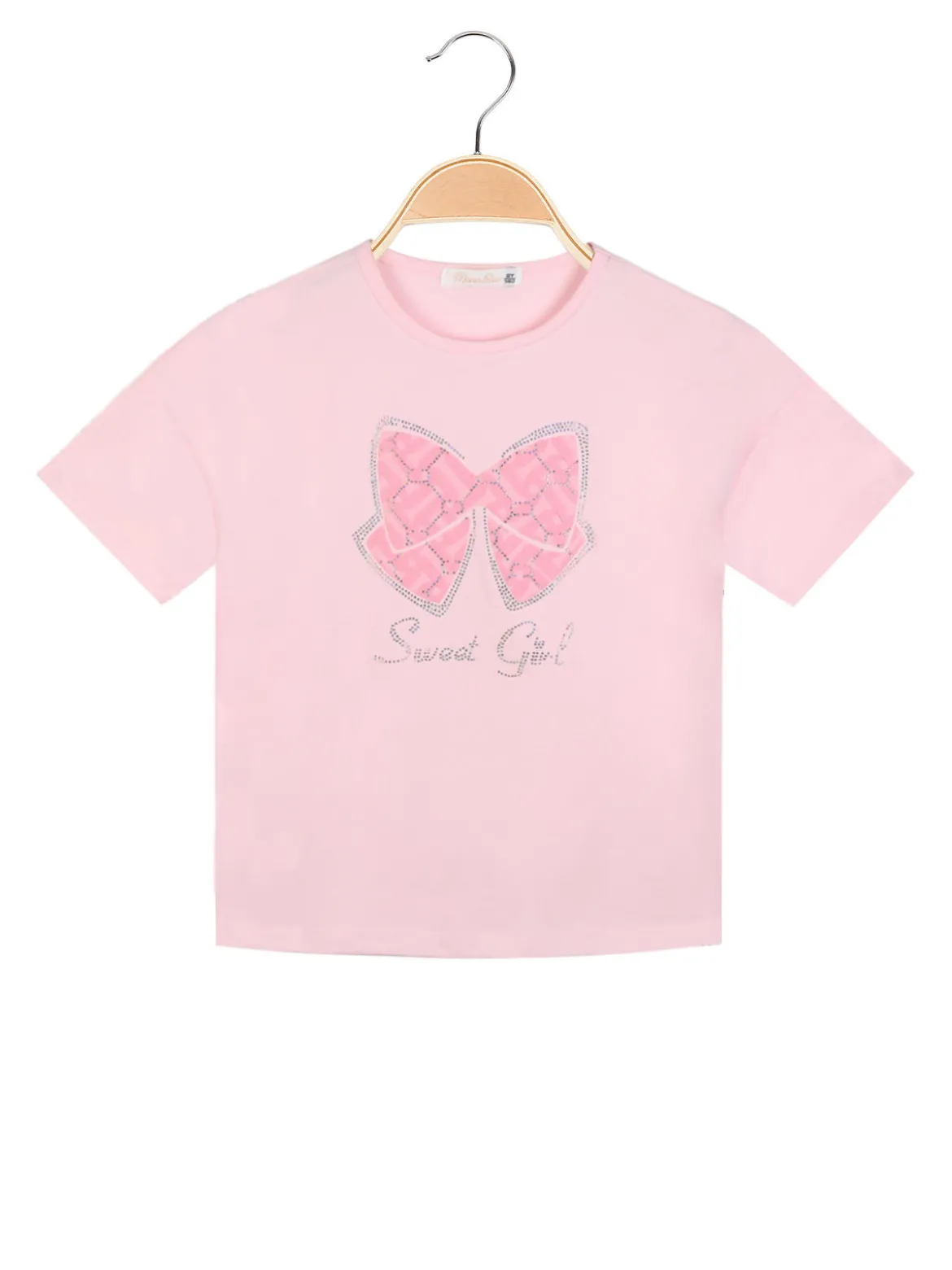 Mono Star T-shirt manica corta da bambina con strass
