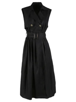 Monte Cervino Abito da donna smanicato stile trench in misto cotone