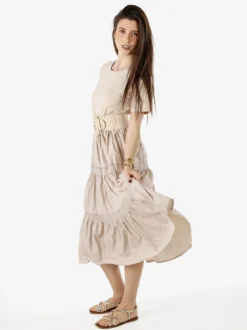 Monte Cervino Abito donna in cotone a maniche corte - beige