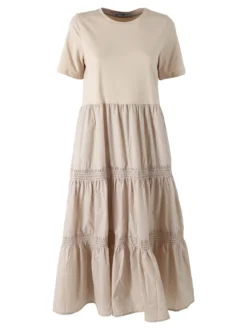 Monte Cervino Abito donna in cotone a maniche corte - beige