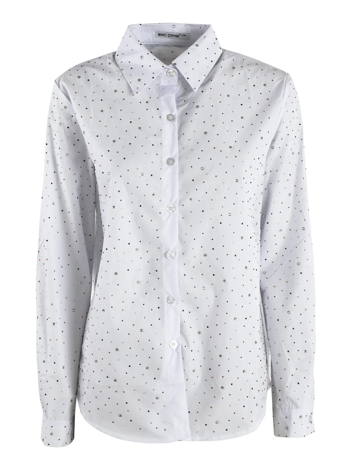 Monte Cervino Camicia donna a maniche lunghe con strass colorati